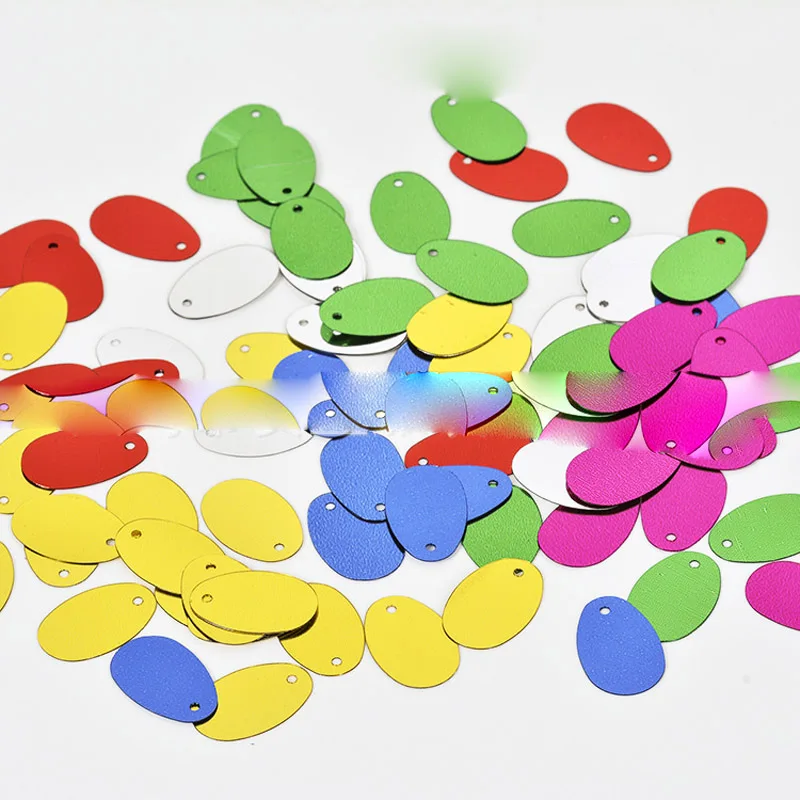 Овальные блёстки 12 × 20 мм из ПВХ бусины в форме яйца аксессуары для одежды бусы