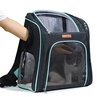 ldlc pets carrier bag portable cats backpack transparent pvc cover with playing holes and cooling fan pocket
