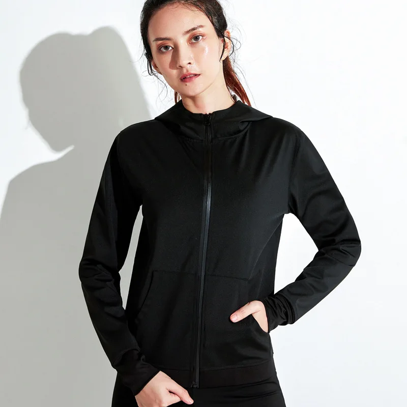 Женские беговые куртки с капюшоном куртка для бега тренировок йоги топы