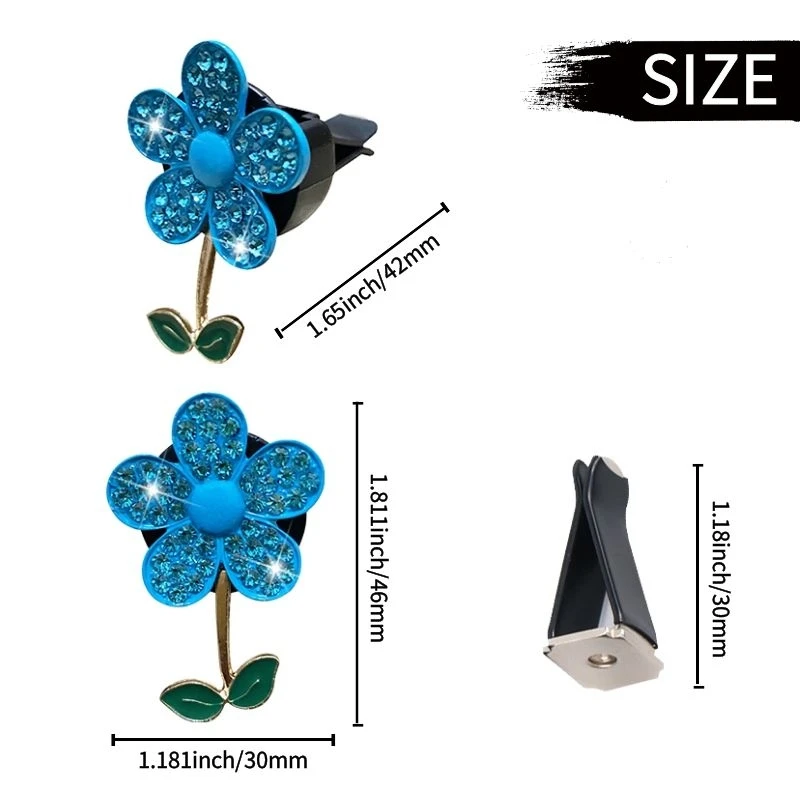 

Color Crystal Flower Car Air Freshener Lovely Little Butterfly Ladies' Car Perfume Decoration Clip