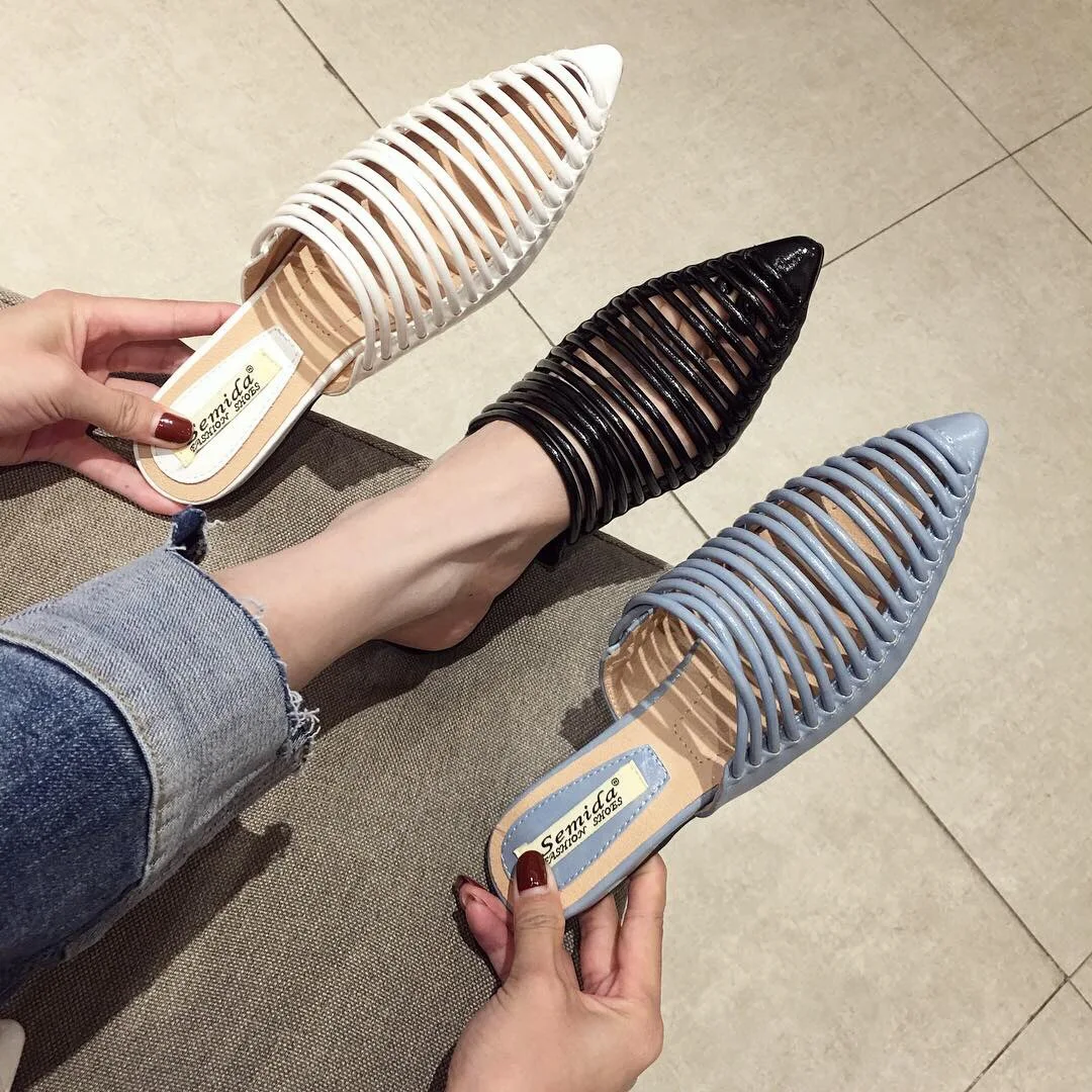 Новинка 2019 года сезон весна брендовые туфли лодочки женские тапочки сандалии на