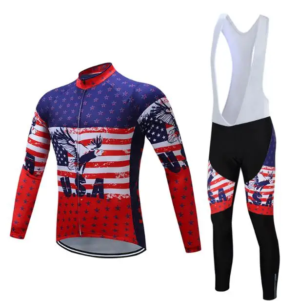 Jersey and Pants Для мужчин зимние Велосипеды одежда Термальность флис велосипед Джерси нагрудник комплект теплая велосипедная одежда комплект спортивных костюмов комплект MTB мужские ретро Форма - Цвет: Jersey and Pants