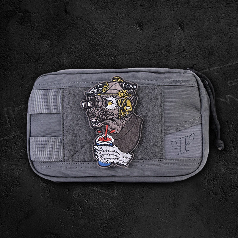 Вышитая нашивка волка для напитков механический шлем сланцевый волк тактическая