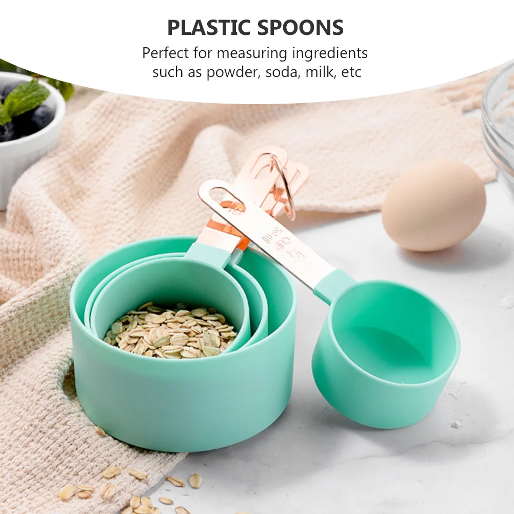 

8Pcs Portable Measuring Spoons Multifunctional Cups Set with Metal Handle Durable Kitchen Supplies Household Baking Tools