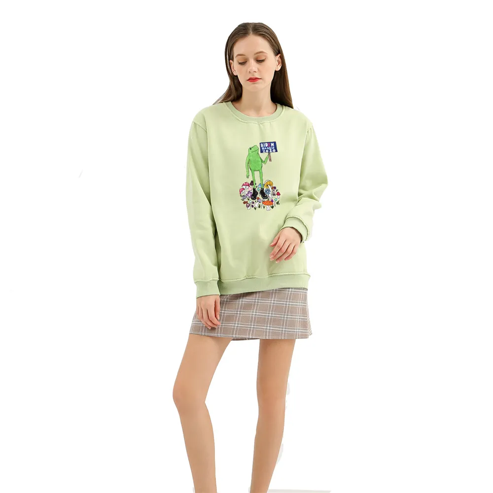 Crewneck Sweetshirt Women Oversized Cute Oversized Hoodies Frog Gothic Sweatshirts Women Fashion Hoddies for Teen Girls Oversize