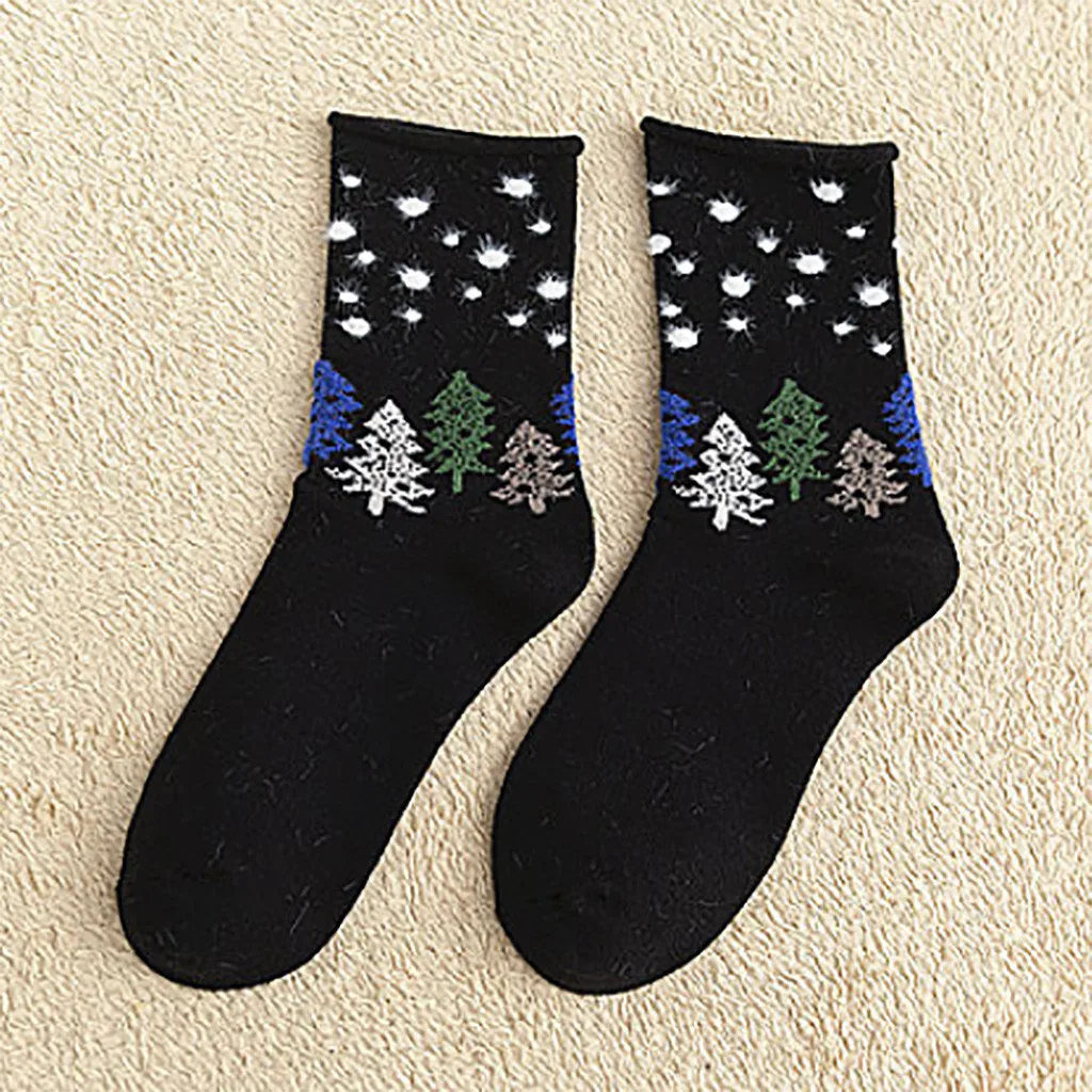 1 пара модных носков хлопковые носки средней длины повседневные рождественские в