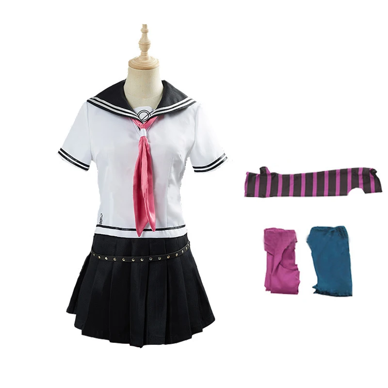 Danganronpa Косплей Ибуки Mioda костюм длинный парик для униформы девочек юбка комплект