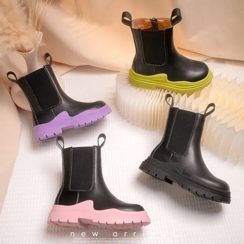 

Children's shoes Quality leather British style Martin boots girls leather shoes Chelsea short boots children's shoes Ankel boots