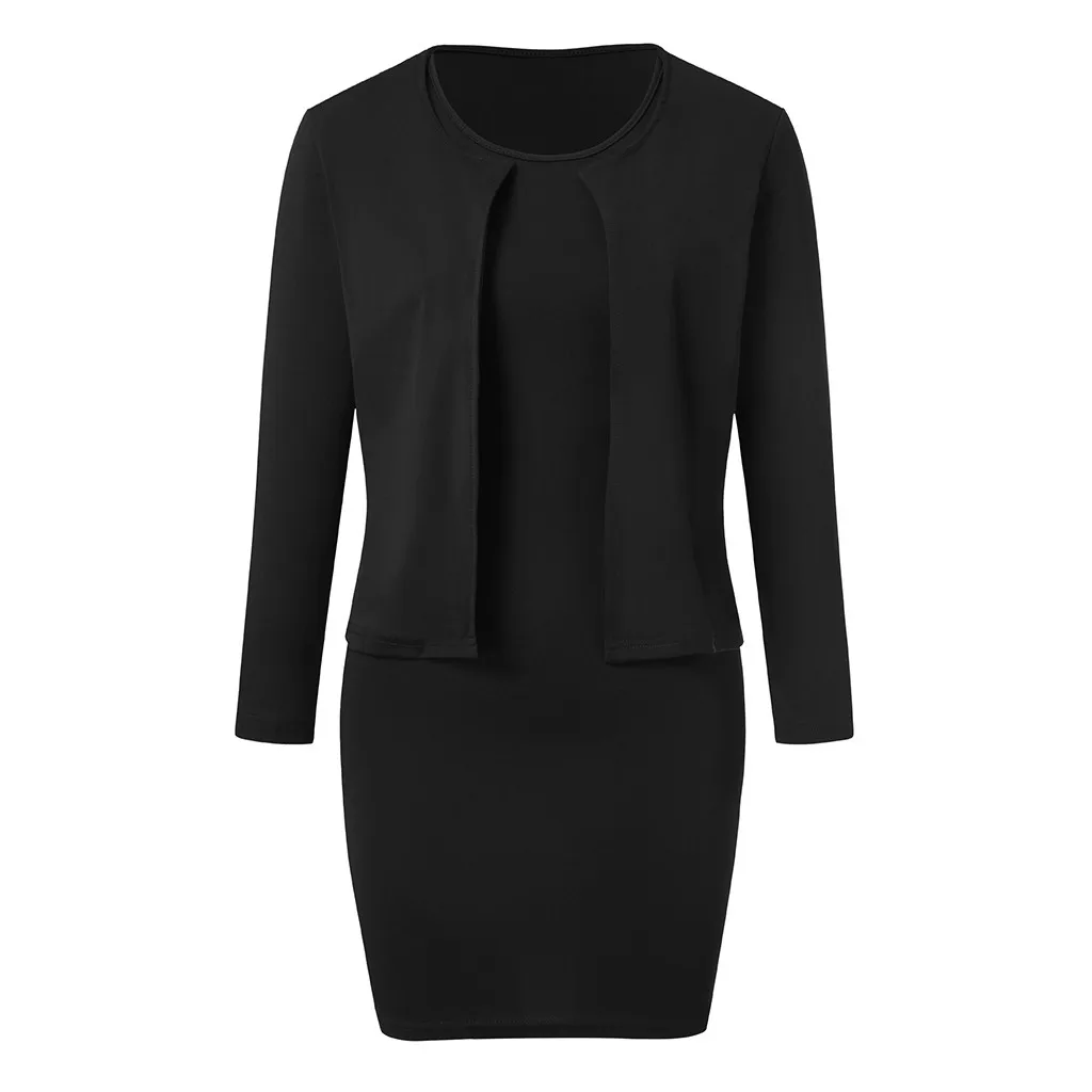 Женское повседневное Деловое платье однотонное винтажное облегающее короткое