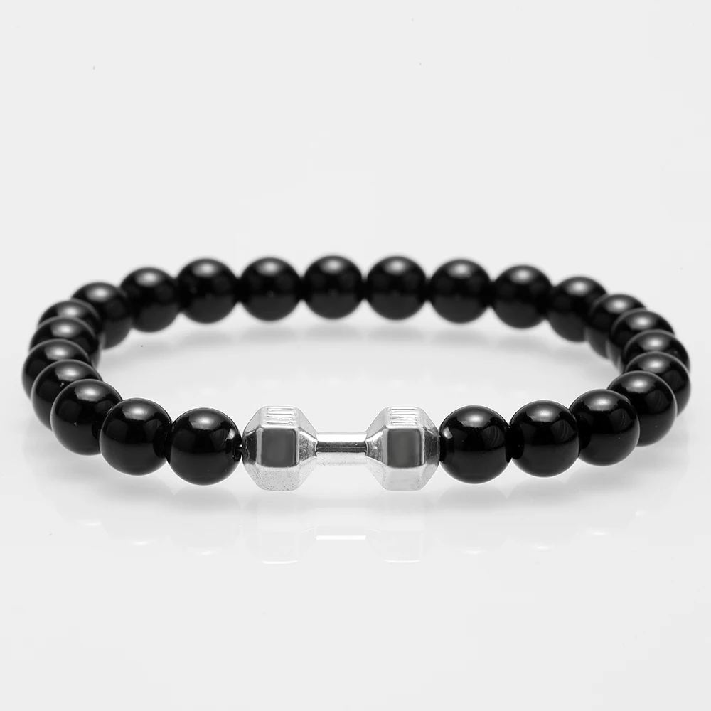 Парные браслеты из натурального камня для мужчин стальные золотые аксессуары