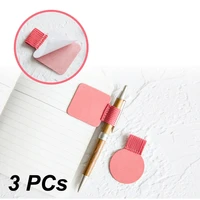 3pcs high quality portable pen clip pu leather pen holder self adhesive pencil elastic ring for notebook journal clipboard sale