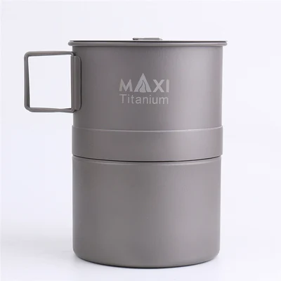 400ml MAXI titanium Moka плита кофейник эспрессо, легкий портативный(200 мл нет - Цвет: 400ml