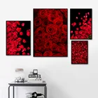 Картина на холсте с романтическими лепестками красной розы, художественные плакаты и принты, домашний декор, настенные картины HD для гостиной
