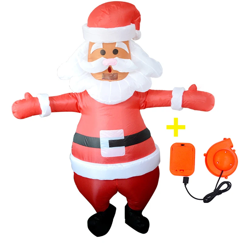 Надувные Санта Клаус карнавальный костюм с рождественским рисунком в стиле
