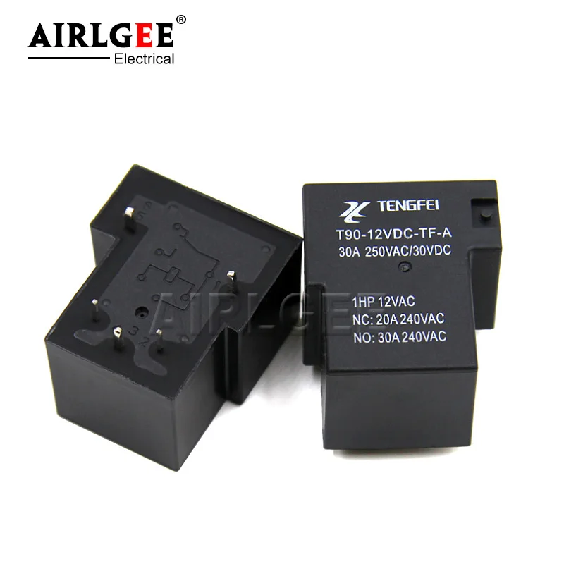 T90-12VDC-TF-A DC12V 30A 5 terminal SPDT NO High Quality Mini Power Coil электромагнитное реле | Строительство и