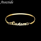Женский браслет для влюбленных Atoztide, браслет из нержавеющей стали с именами на заказ, подарок для влюбленных, 2020