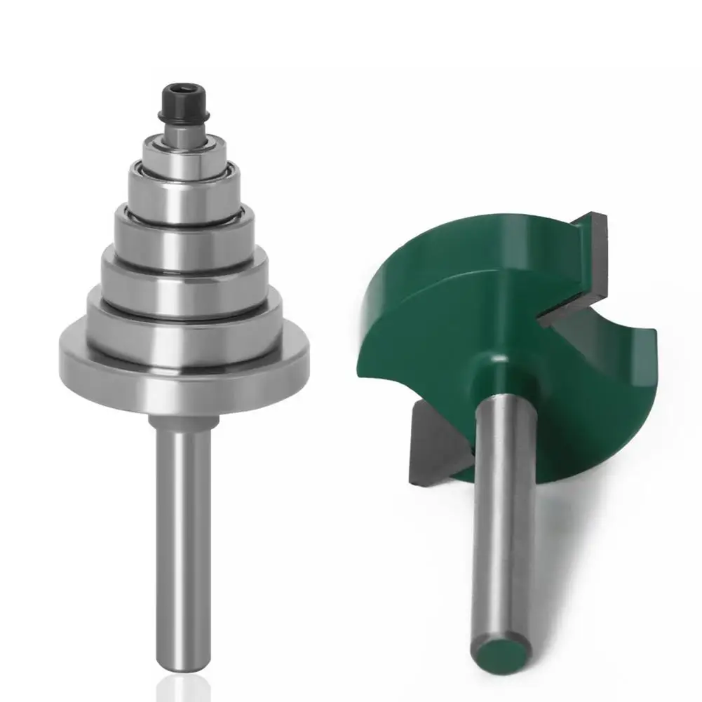 

1/4 Inch Shank Rabbet Router Bit 6 Bearings Rabbeting Bearing Bit Adjustable Tenon Knife Engraving Machine Trimming Machine Tool