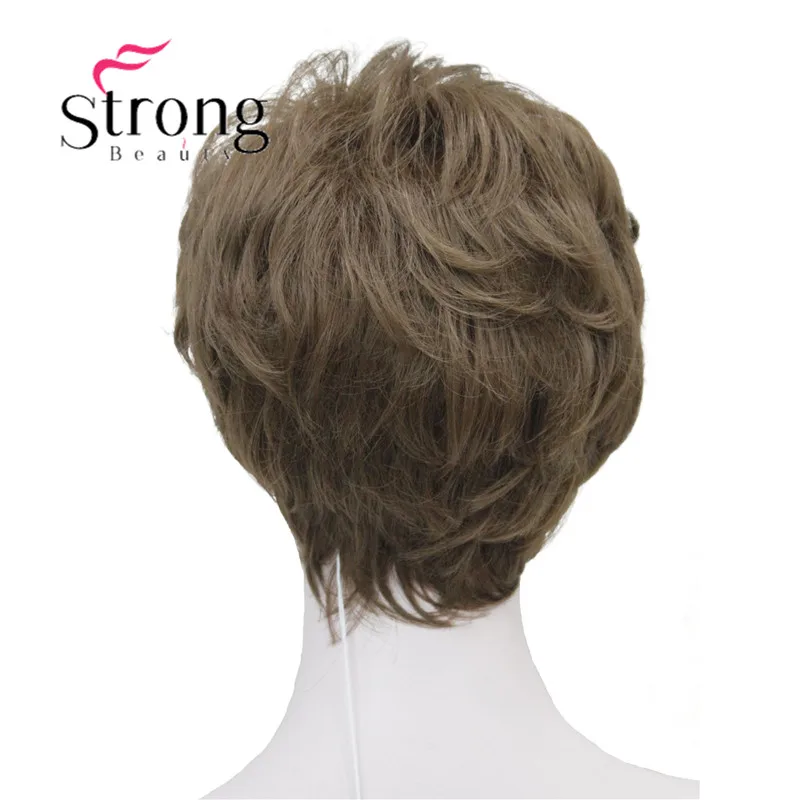 StrongBeauty женские парики пушистые естественные кудрявые короткие синтетические волосы Полный парик 11 цветов