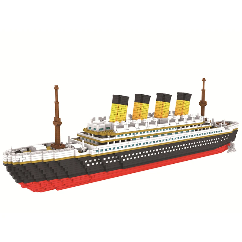 

3800pcs Titanic Ship Cruise Mini Building Blocks 3D Boat Model Diy Collection Micro Bricks Toys For Children Adult Birthday Gift