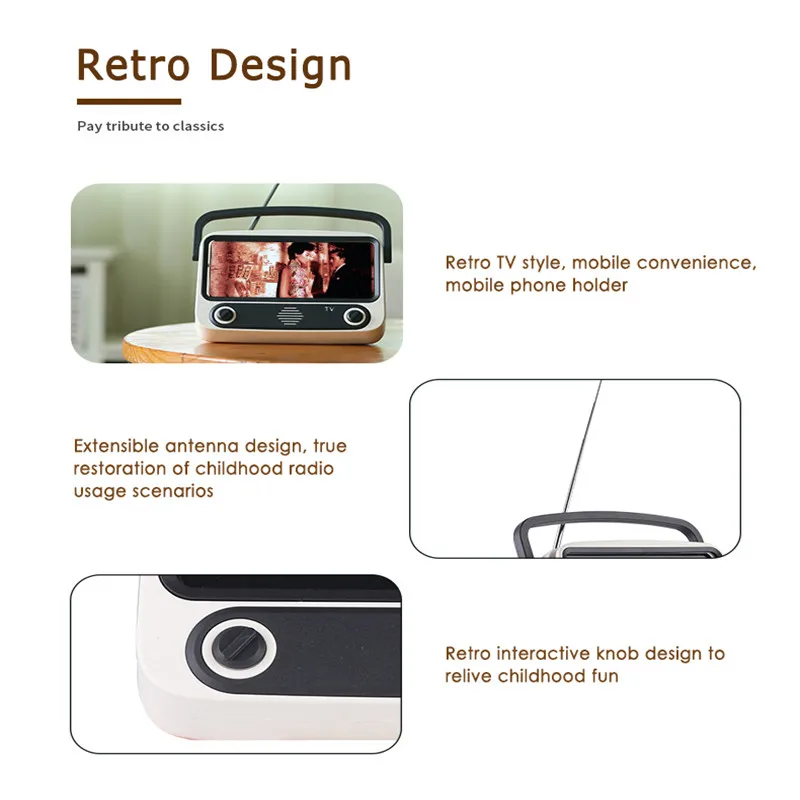 Ретро Мини Bluetooth колонка мобильный телефон фильмы ТВ держатель музыкальный плеер