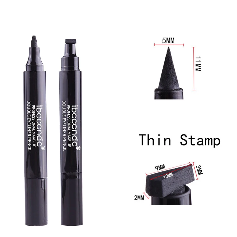 2 In1Black жидкая подводка для глаз маркер Карандаш Водонепроницаемый