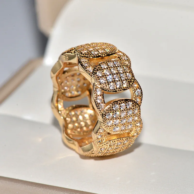 

DIWENFU 14K Gold Color Jewelry Ring Women Origin Natural Carat Diamond Gemstone Pave Setting Engagement Gold Jewelry 14k Rings