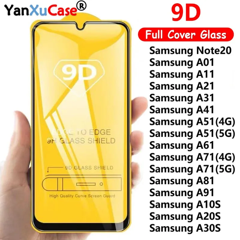 

10Pcs 9D Tempered Glass For Samsung A10S 20S A30S A01 A11 21 A31 41 A51 61 A71 A81 A91 Screen Protector For Samsung Note20 Glass