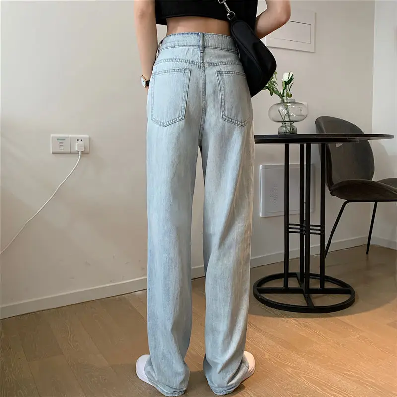 

Women Jeans Denim High Waist Loose Wide Leg Street All-match Cool Females Leisure Chic Loose Trendy Trousers Baggy Harajuku New