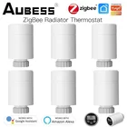 Привод радиатора Abuess Tuya Smart ZigBee, программируемый термостатический клапан радиатора с контроллером температуры, поддержка Alexa