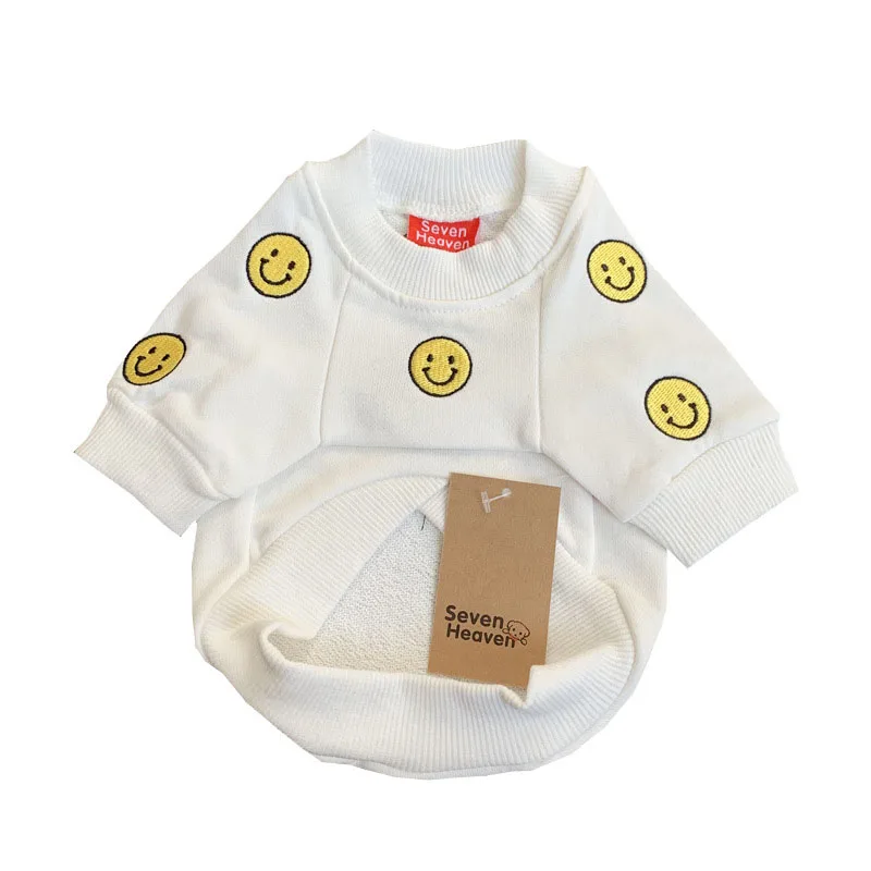 Одежда для домашних питомцев костюм собак толстовка с капюшоном улыбающимся