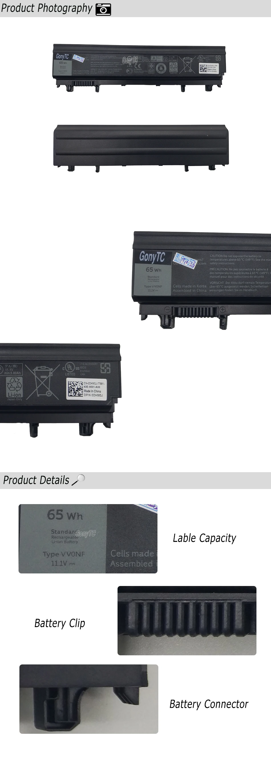 Оригинальная батарея GONYTC VV0NF для ноутбука DELL Latitude E5440 E5540 серии VJXMC N5YH9 0K8HC 7W6K0 FT6D9 11,1 V 65WH японская батарея