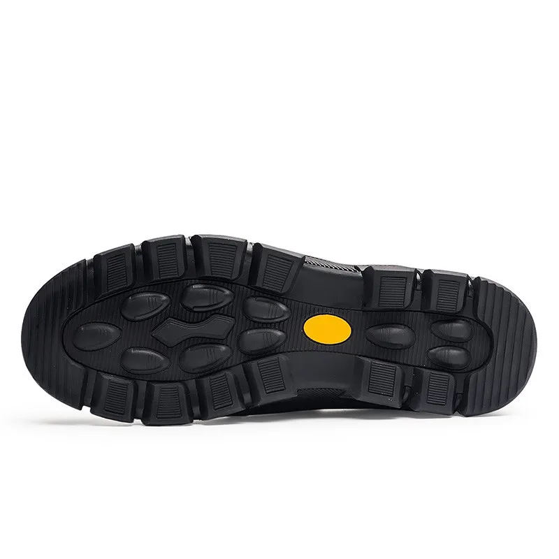 Теплые мужские ботинки из натуральной кожи большие модные зимние удобные