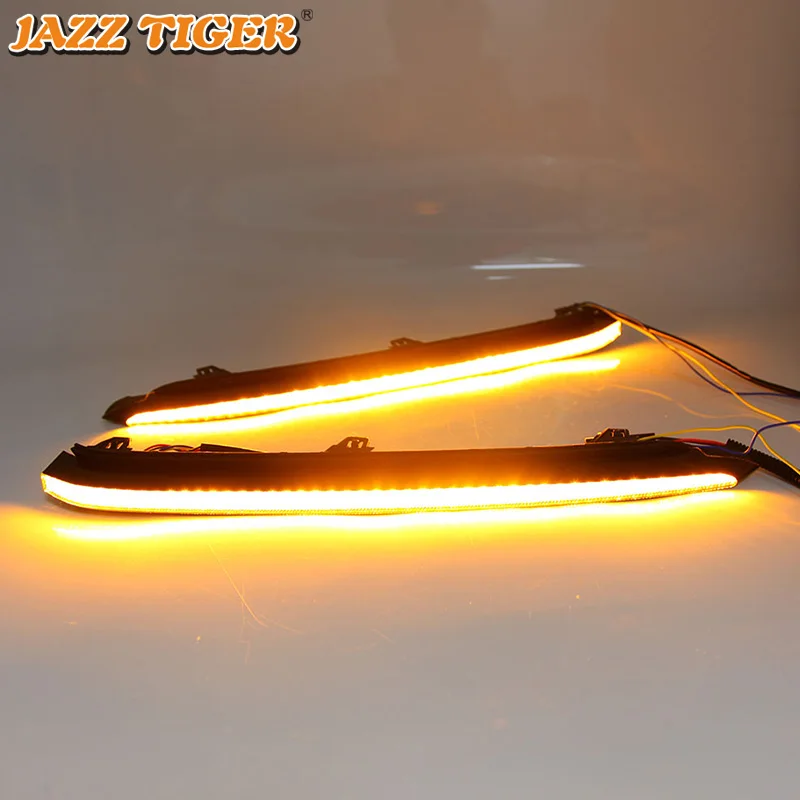 JAZZ TIGER 2PCS Flowing Yellow Turn Signal Waterproof ABS Car DRL Lamp LED Daytime Running Light For Mazda 6 Atenza 2020 2021 - купить по