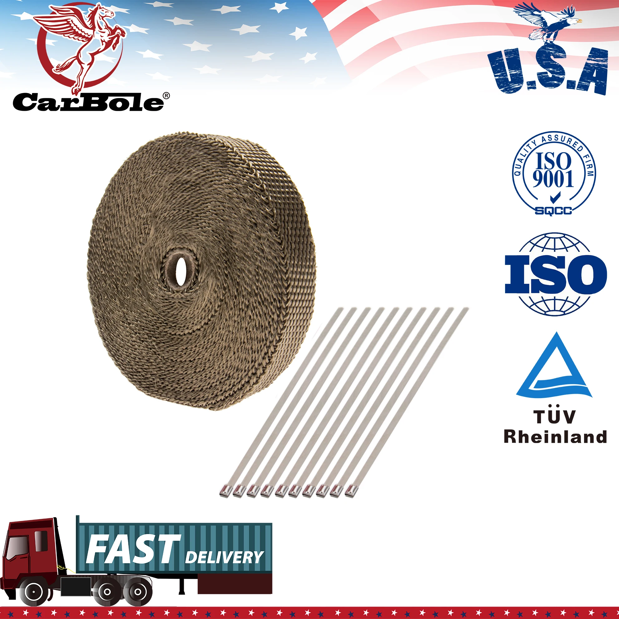 Титановая Выхлопная оболочка коллектора трубка теплоизоляционная лента рулон