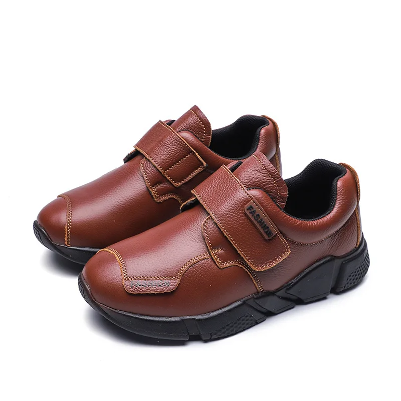 Мокасины детские кожаные лоферы Униформа плоская подошва строгие туфли для