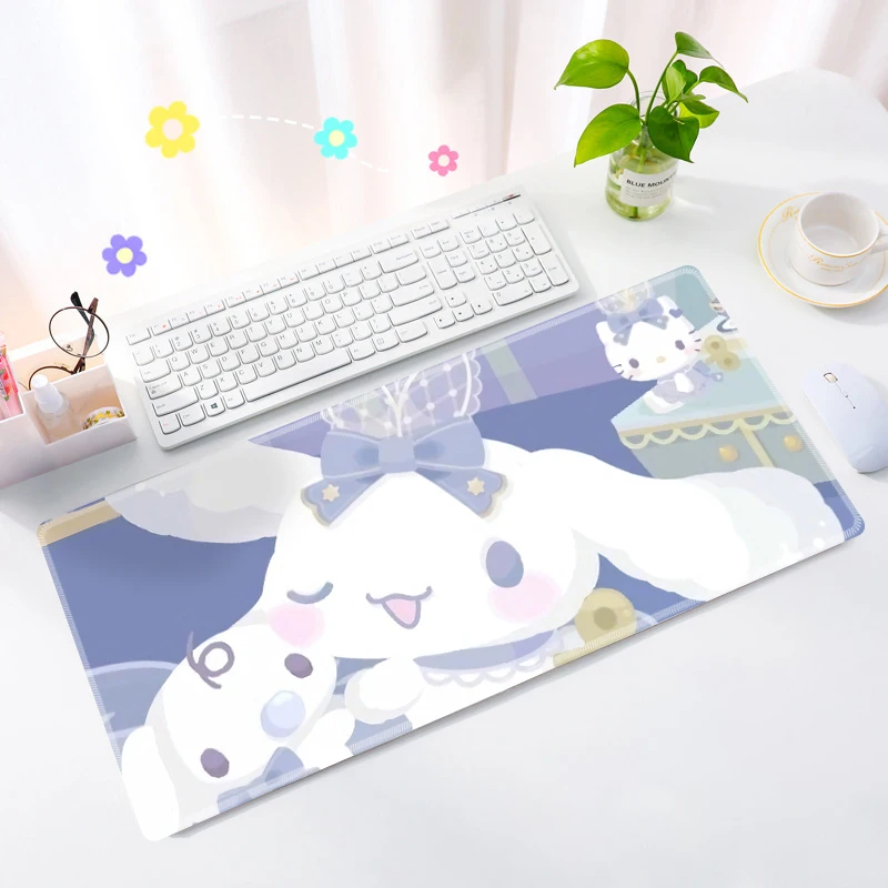

Cute Cartoon Big Ear Dog Mouse Pad Table Mat Office Student Gaming Thickened Large Writing Pad Non-slip Cushion 80x30cm