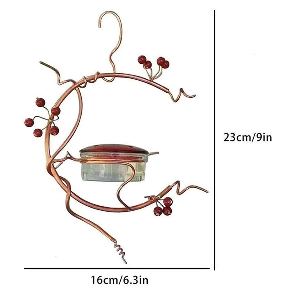 

High Quality Metal Hanging Bird Feeder Red Berries Hummingbird Feeder Improve Front Yard Back Yard Garden Landscape