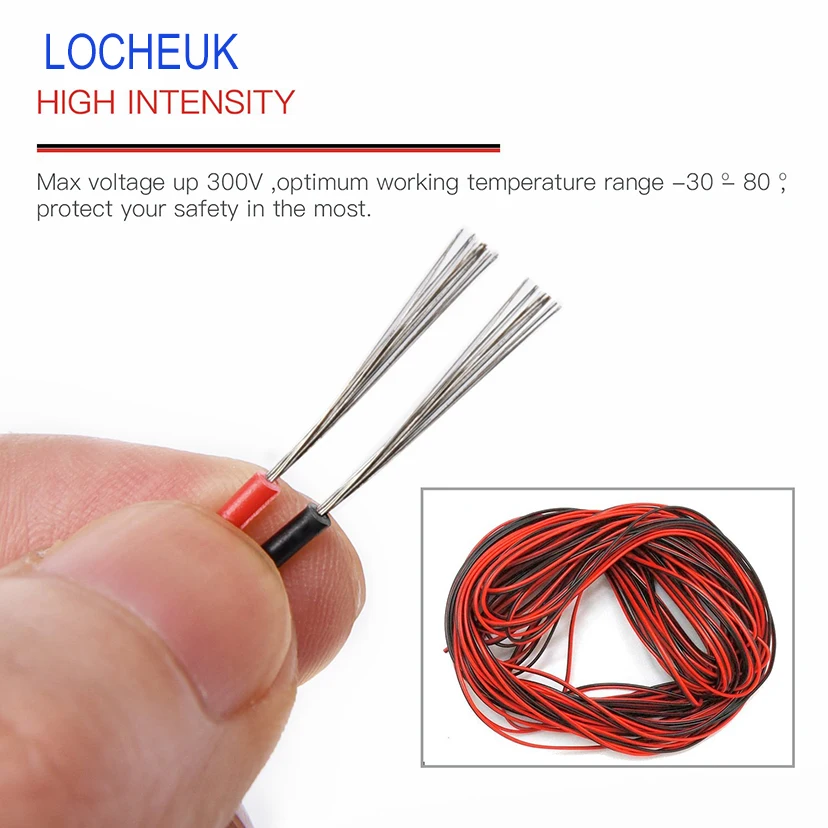 22AWG UL-1007 2pin удлинитель ПВХ изолированный Луженый Медный мягкий провод для