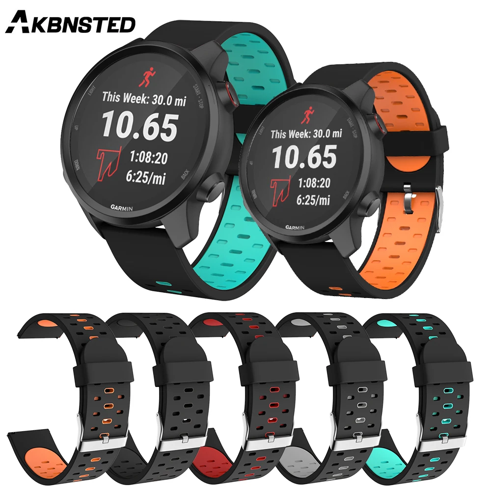 Новинка 2020 мягкие силиконовые смарт часы AKBNSTED 20 мм браслет для Garmin Forerunner
