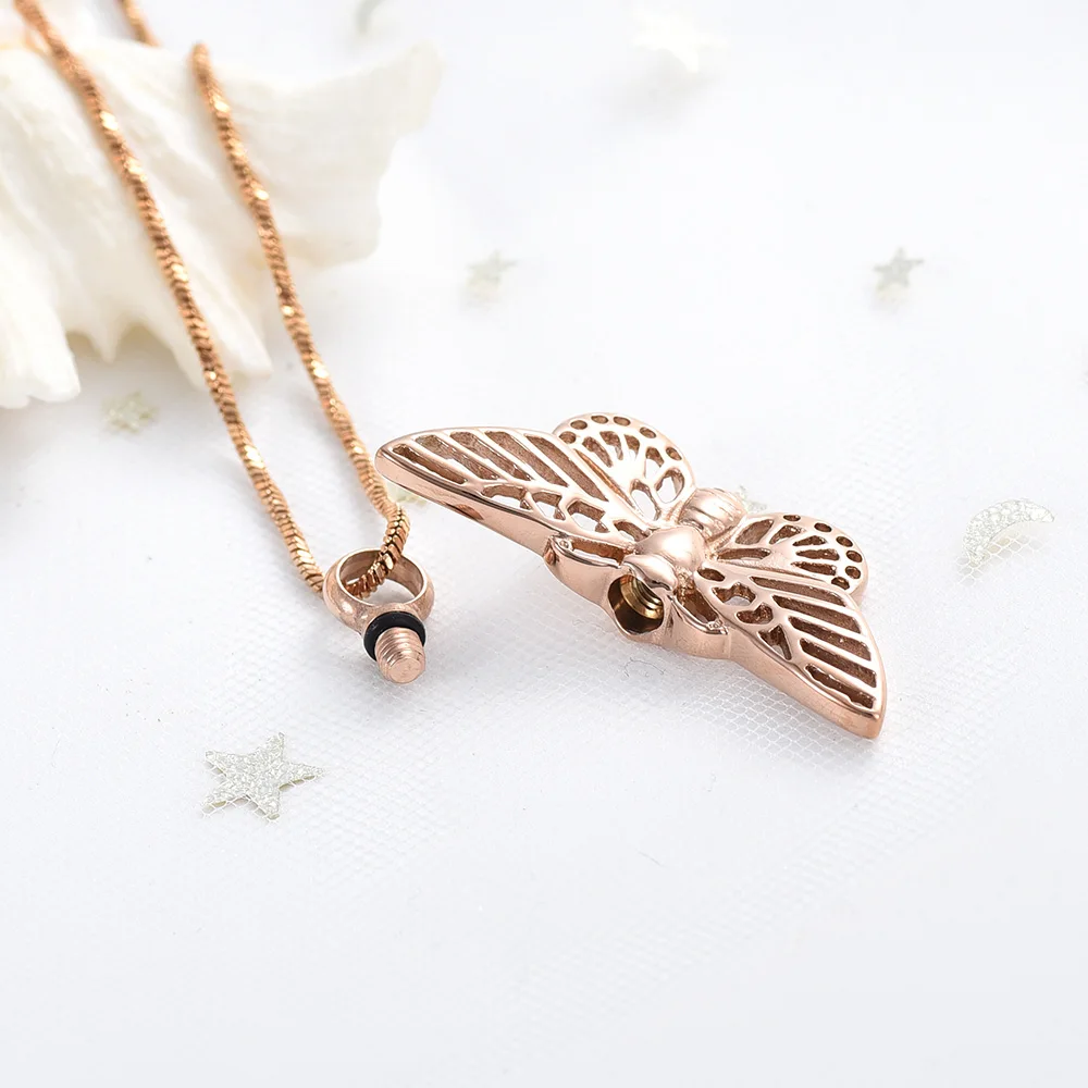 

Butterfly Urn Necklace for Ashes Stainless Steel Butterfly Pendant Cremation Keepsake Necklace for Women Jewelry