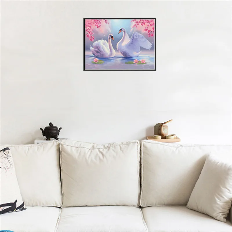 2018 Горячая продажа Новая мода 5D DIY Алмазная картина Два лебедя Любовь Лебедь