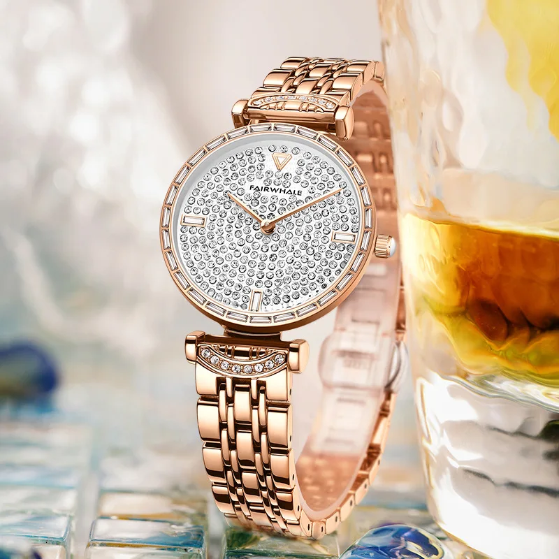 

Fashion diamond-studded ladies watch waterproof gypsophila quartz watch