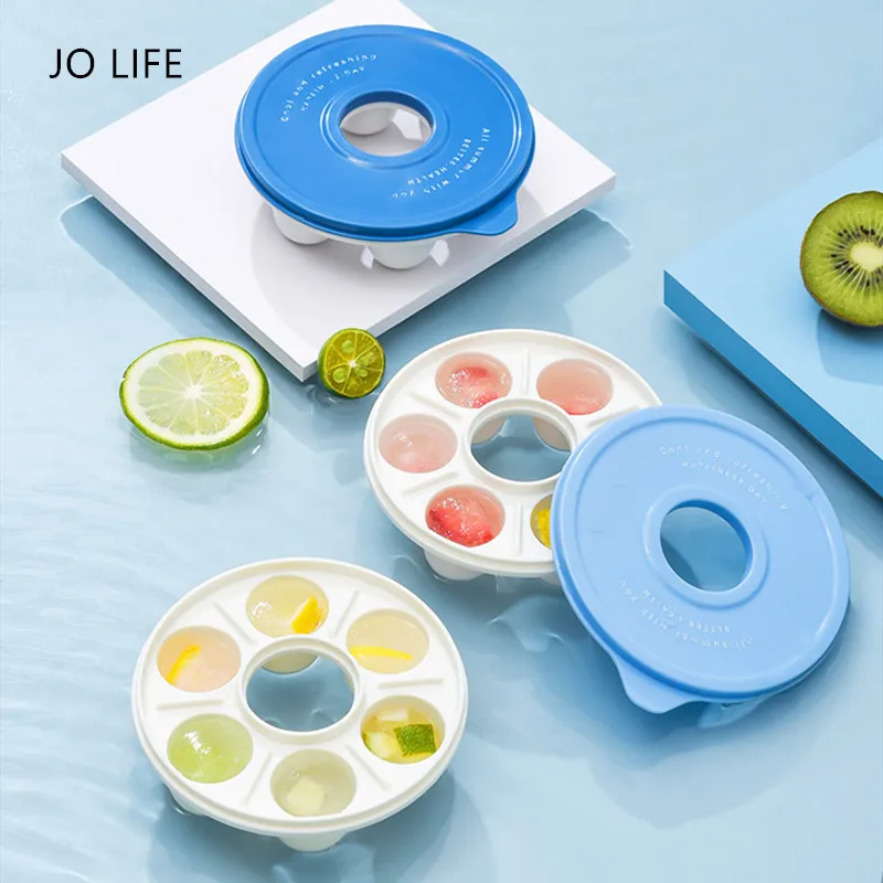 

JO LIFE 3PCS/SET 6 Grids Donuts Model Ice Cube Trays With Removable Lids Homemade Silica Gel Ice Maker Mold Kitchen Bar Supplies