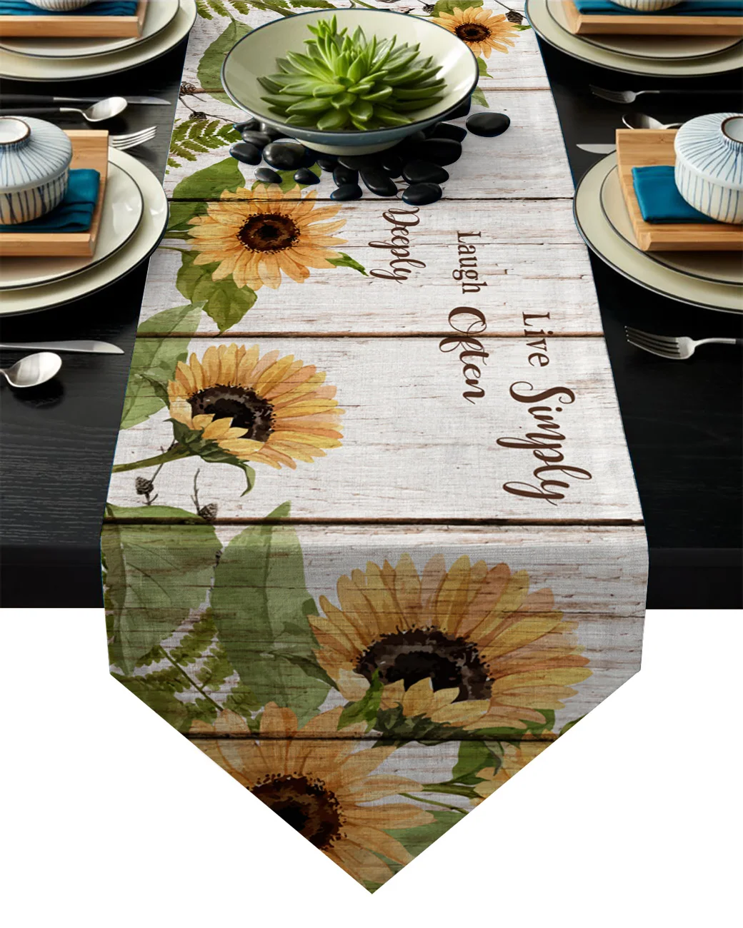 Настольная дорожка s современный Ретро стиль Подсолнух просто смейся любовь