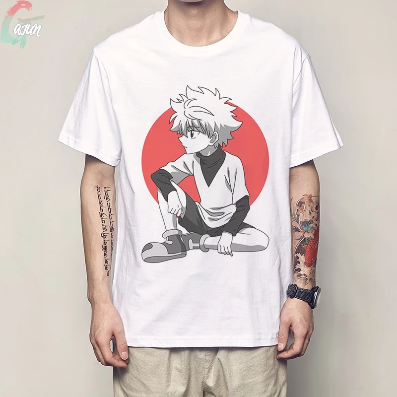 

2021 New Harajuku T Shirt Kawaii Hunter X Hunter Tshirt Killua Zoldyck T-shirt Crew Neck Fitted Soft Anime Manga Men Clothes Top