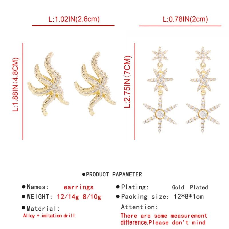 Модные серьги со стразами подвеска в виде снежинки Женские Ювелирные изделия