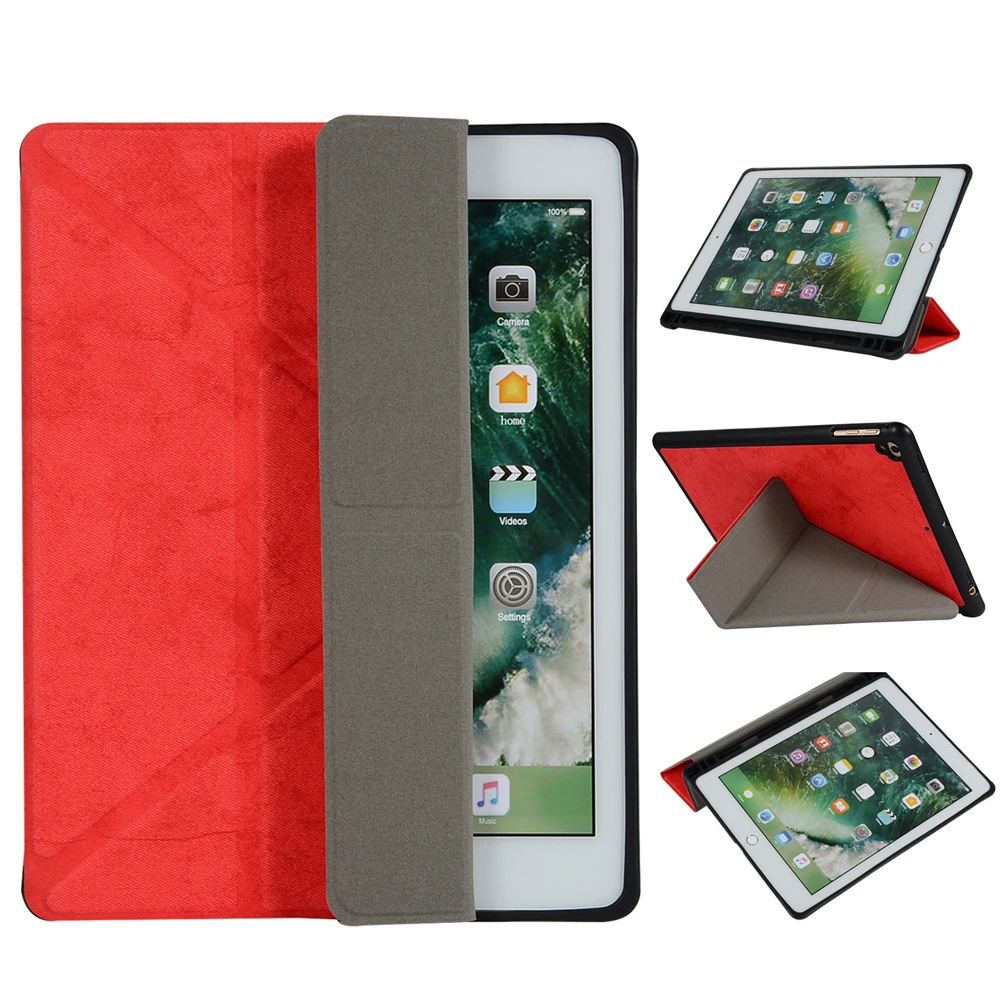 Для iPad 9,7 дюймов Pro 9,7 чехол с карандашом держатель трехстворчатая подставка задняя крышка для iPad 5 6 Air 1 2 Smart Funda HY006