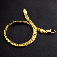 5mm 2 colors men bracelet vintage curb chain bracelet women flat snake bone bangles bracelets jewelry