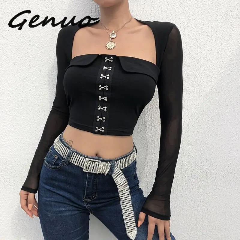 

Genuo Black Ribbed Basic Top Tees Women Sexy V Neck Heart Button Basic Bodycon Tops Summer New Pullovers Tee Lady Tshirt Tops