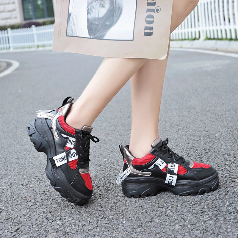 

Women's Sneakers Platform Chunky Footwear Thick Anti-slip Sole Fashion Shoes For Women Sport Tenis Womens Casual Shoes